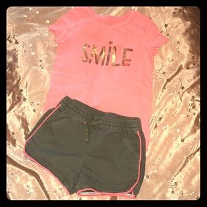 5T Girls Shirt and Shorts Outfit - SMILE!!